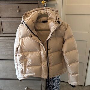 Quince Cream Puffer Jacket with Hood